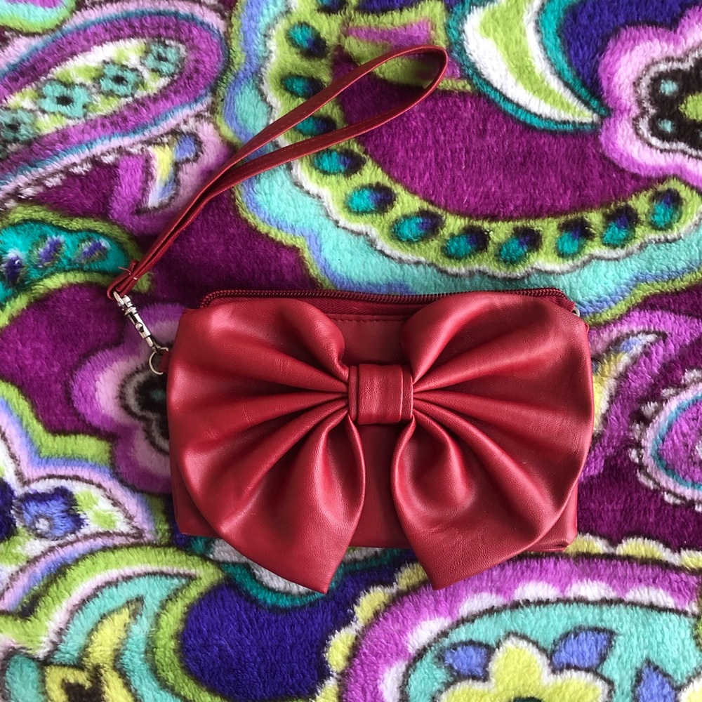 CHARMING CHARLIE Red Bow Wristlet
